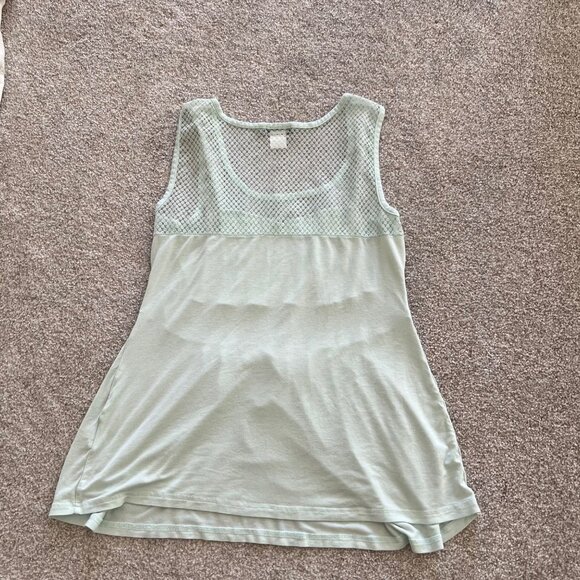 Venus European Mint Green Pleated Babydoll Top with Lace L - Picture 5 of 8